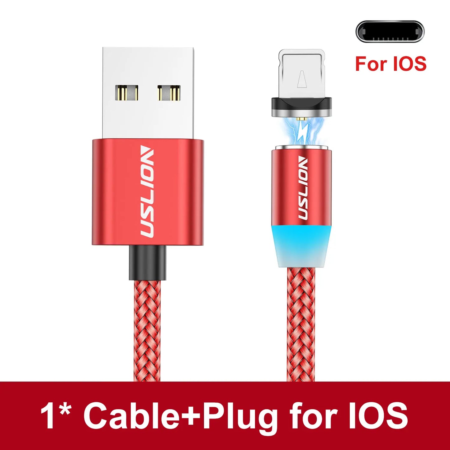 Magnetic Charging Cable 360 Degree – USB-A to Type-C / Lightning / Micro USB (2.4A)