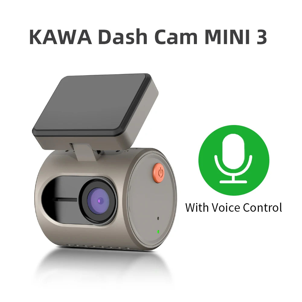 KAWA MINI 3 2K Dash Cam – Hidden WiFi Car DVR with Voice Control & 24H Parking Mode