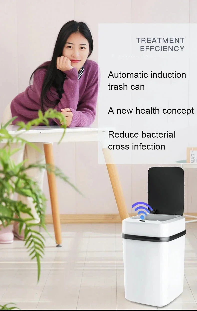 Automatic Trash Can 13L – Touchpad Sensor, Odor Isolation & Quiet Close