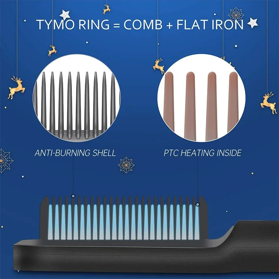 Thermostatic Hair Straightener Comb – 3-Minute Fast Styling Ionic Hot Brush