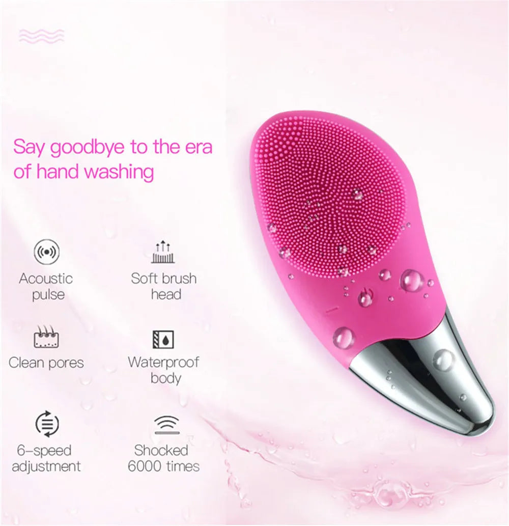 CAMMUO Waterproof Facial Cleansing Device – Ultrasonic Vibration Massage Brush