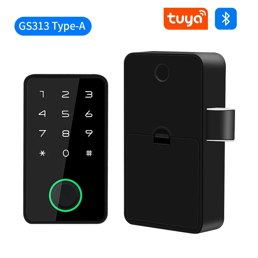 LUCKING DOOR Tuya Smart Fingerprint Cabinet Lock – Bluetooth App, Password & Key Unlock