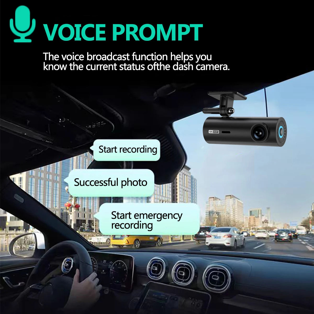 etymoofox 4K Mini Dash Cam – Ultra HD WiFi Car DVR with Night Vision & Parking Monitor