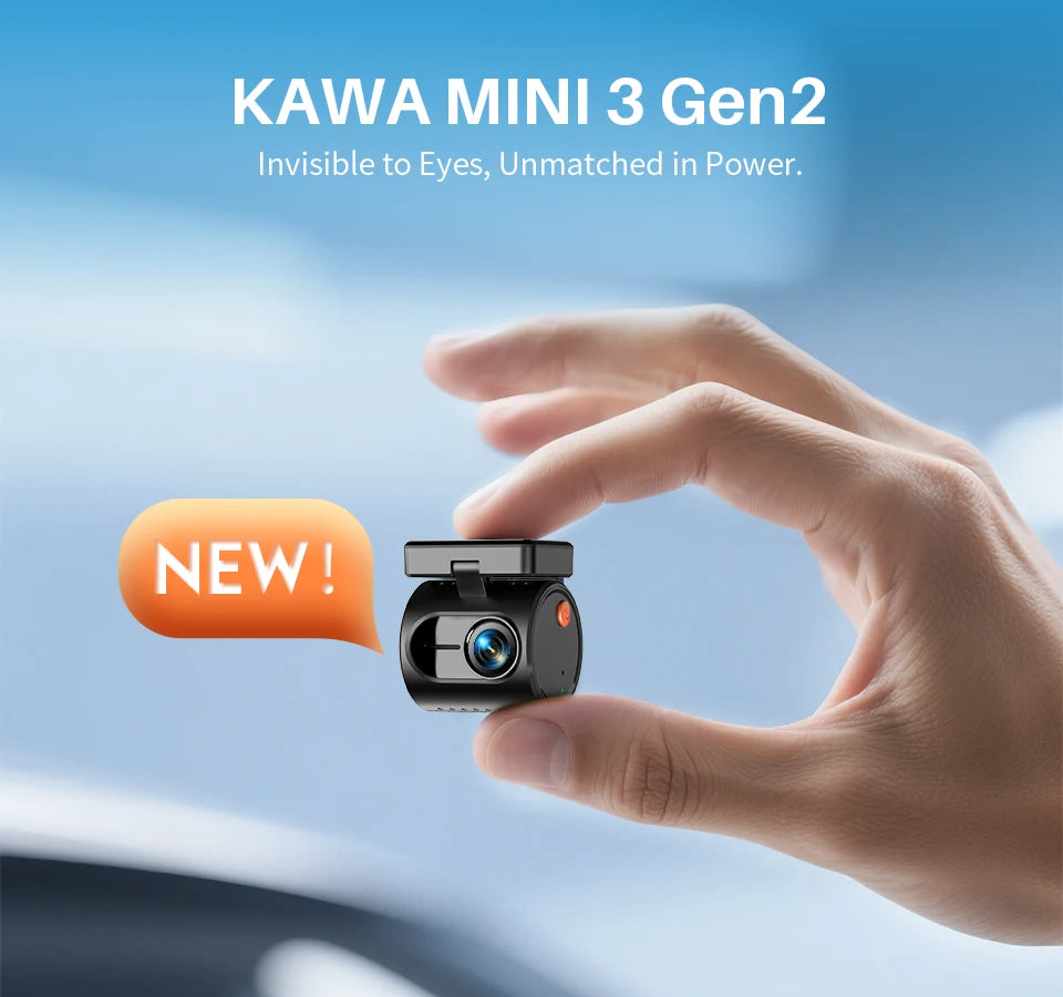 KAWA MINI3 Gen2 2K Dash Cam – Hidden WiFi Car DVR with Voice Control & Night Vision