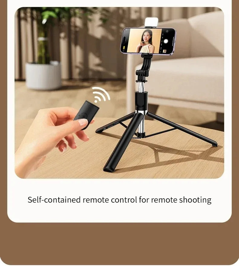 Ultra-Long 1.7m Bluetooth Selfie Stick Tripod – Stainless Steel