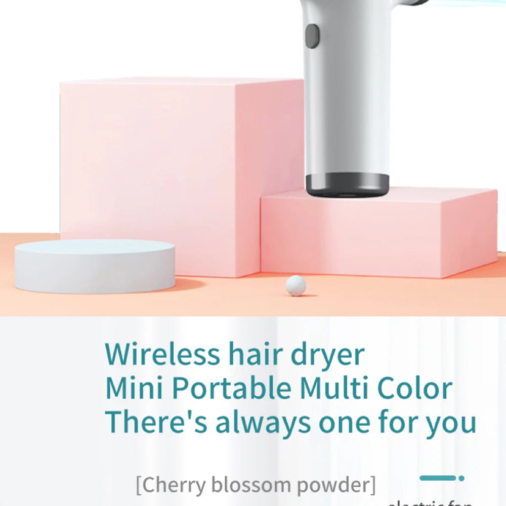 PDQ Wireless Ionic Hair Dryer – 4-Speed Portable Air Blower Kit