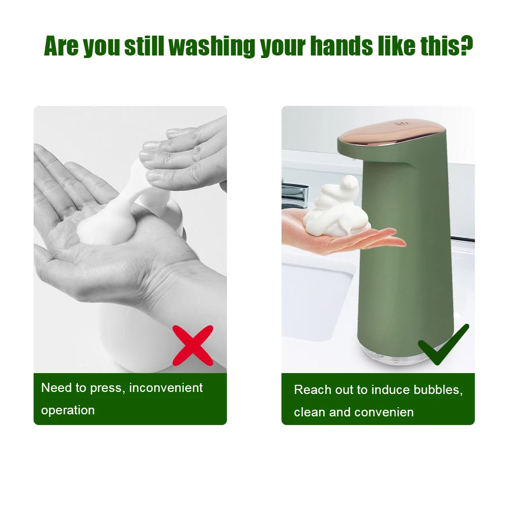 Automatic Touchless Foam Soap Dispenser 450ml – Infrared Sensor, USB-C Rechargeable, ABS Body
