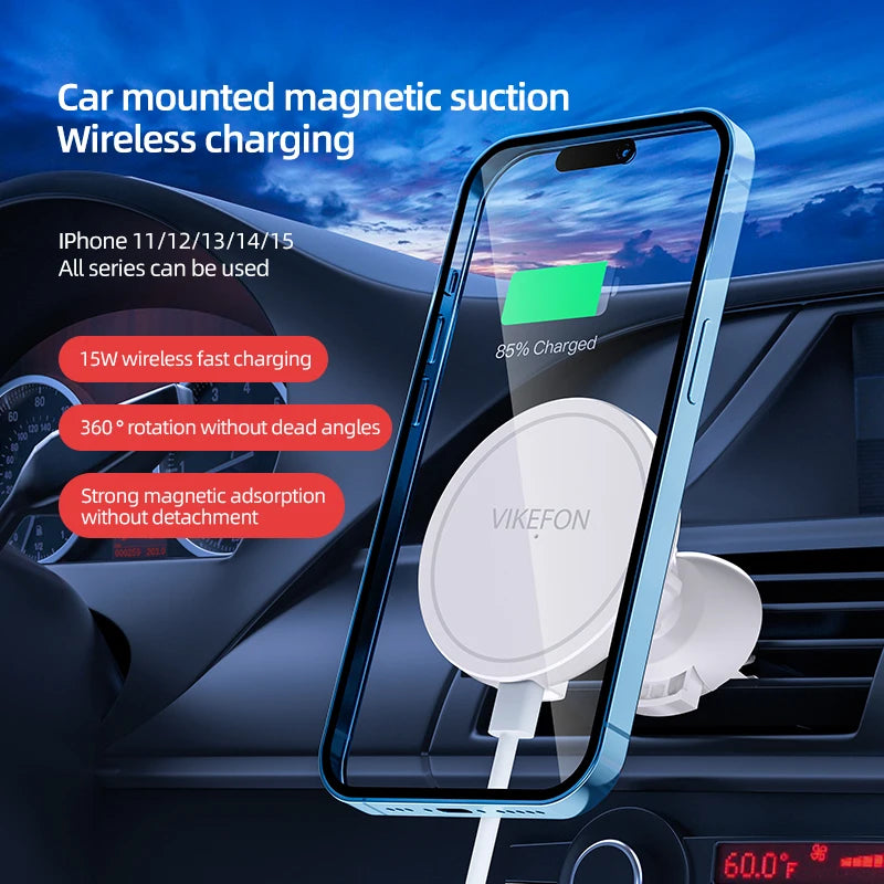 30W MagSafe-Style Car Charger – Magnetic Air Vent Phone Mount
