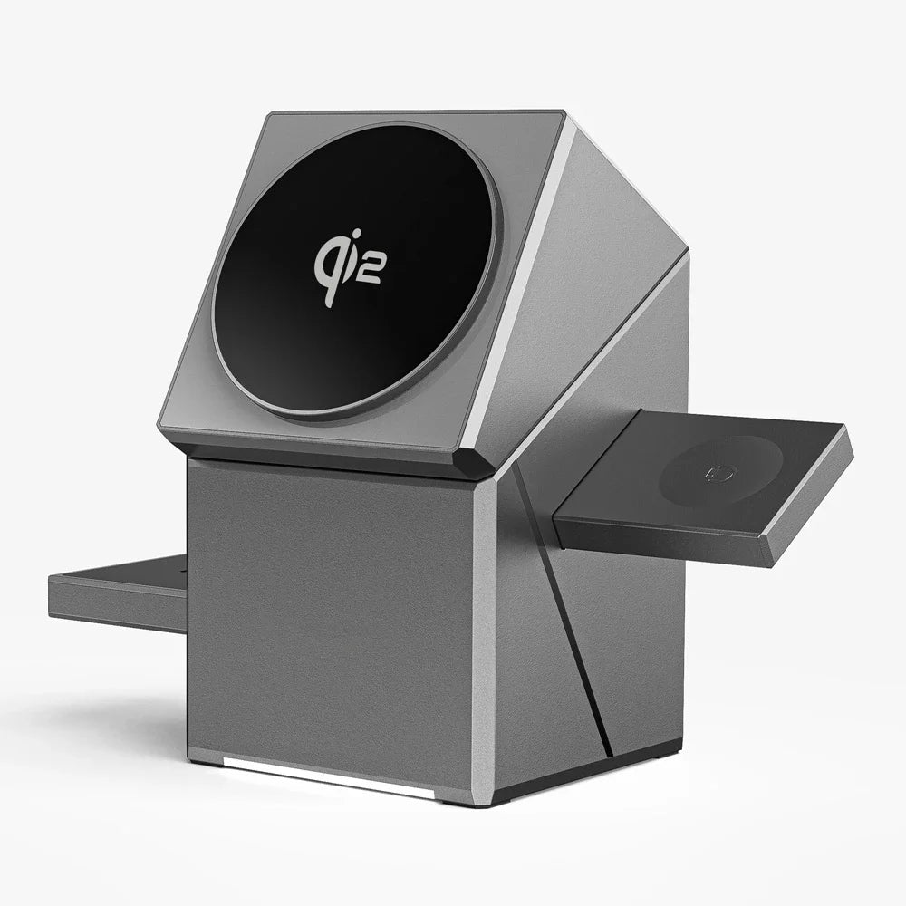 15W Qi2 Magnetic Wireless Charging Station for iPhone, Apple Watch & AirPods