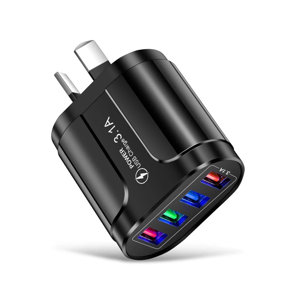 15W 4-USB Charging Station – Compact Desktop Charger for Phones & Tablets