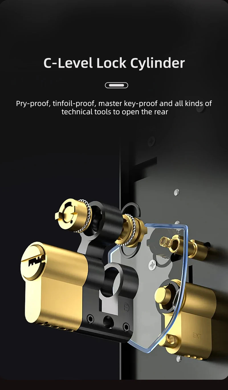 Wishome W-F9 Smart Face Recognition Door Lock with Camera & HD Screen – WiFi Fingerprint Lock