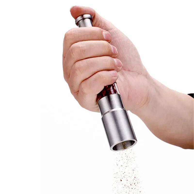 Stainless Steel Finger Salt & Pepper Grinder – Manual Thumb-Press Spice Mill (Eco-Friendly, No Battery)