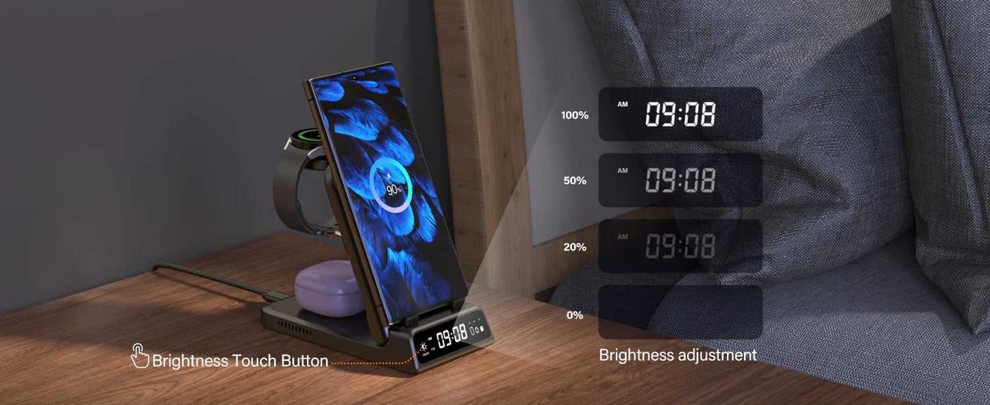 Foldable Wireless Charger Stand for Samsung Phone, Watch & Buds