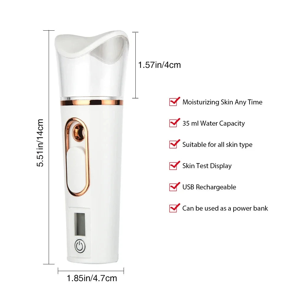 Miitina Portable Facial Steamer – Dual Spray Cold Mist Skin Hydration Device