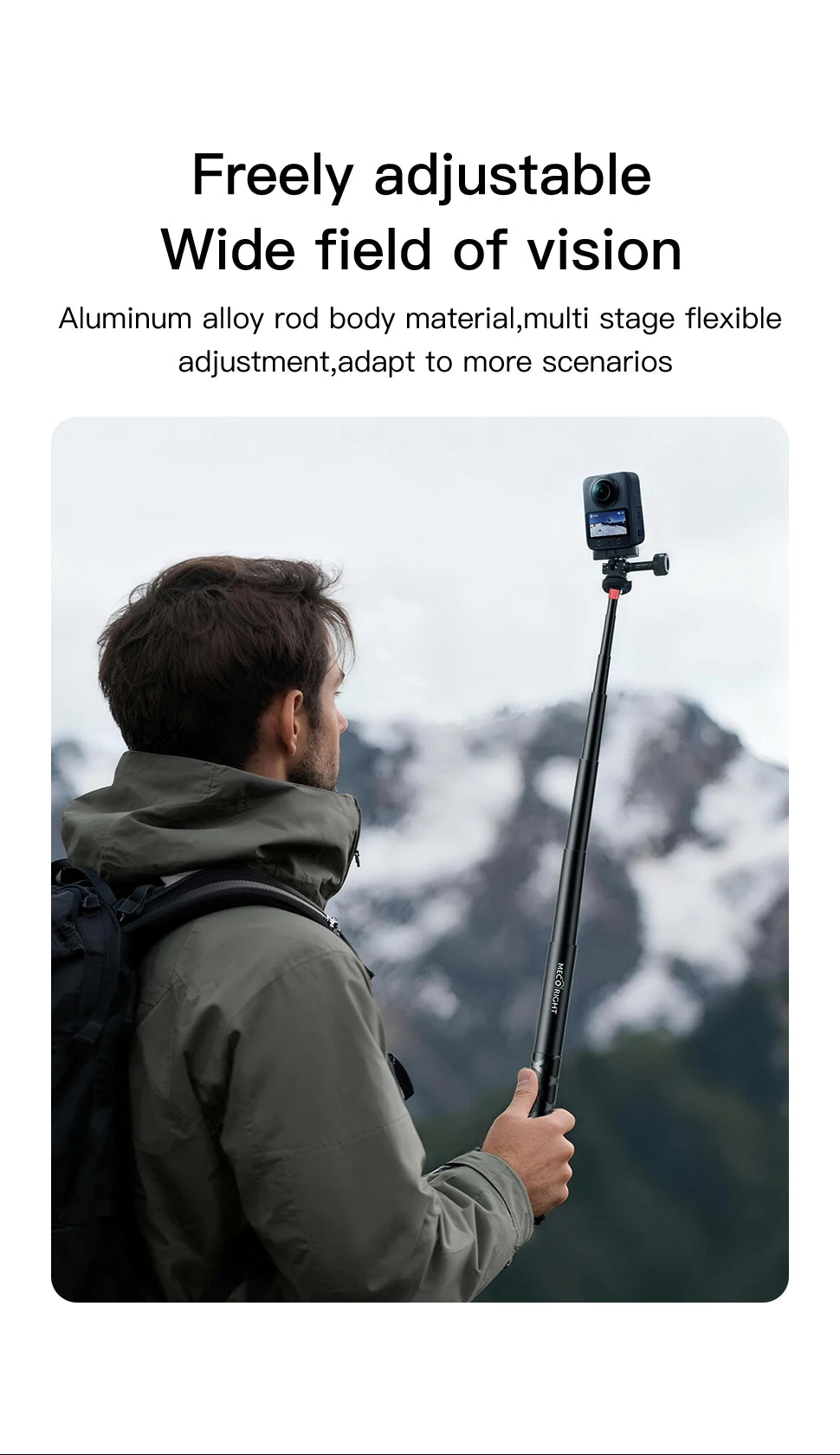 Multifunction Selfie Stick Handle Tripod Bundle for Action Cameras