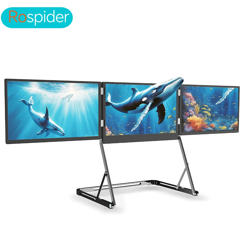 Rospider TriCreate Triple Screen Display Solution | IPS Full HD | Single-Cable Multi-Monitor Support