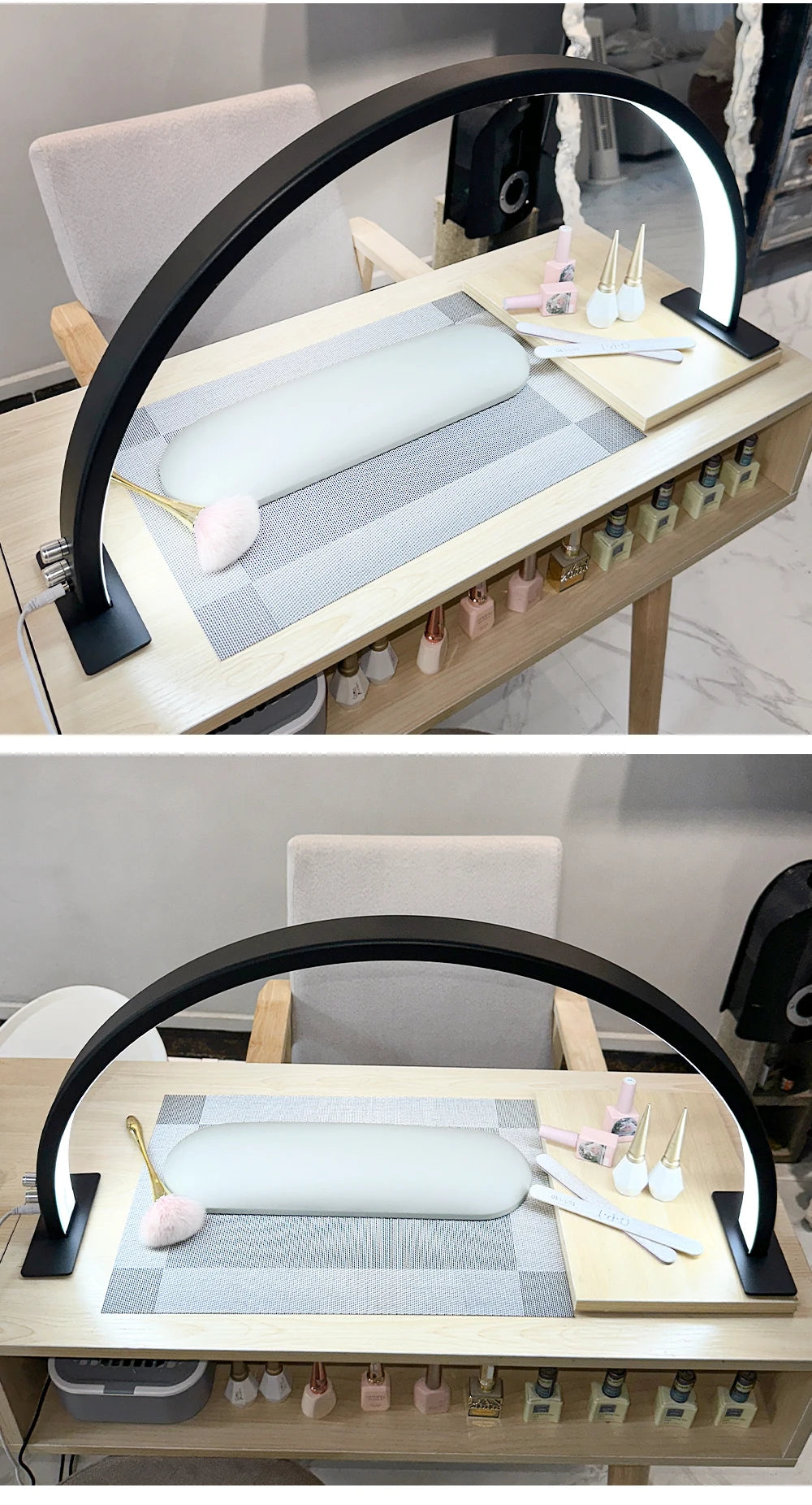 Half Moon LED Manicure Lamp 50W | Modern Nail Desk Light, Salon & Home