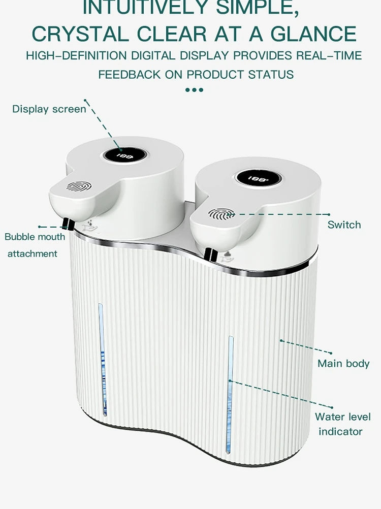 Double-Head Automatic Soap Dispenser – Touchless Foam & Liquid Smart Dispenser 800ml