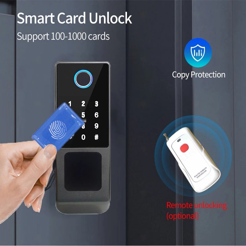 G23 Waterproof Smart Gate Lock – Fingerprint, Password, Card & Remote Unlock