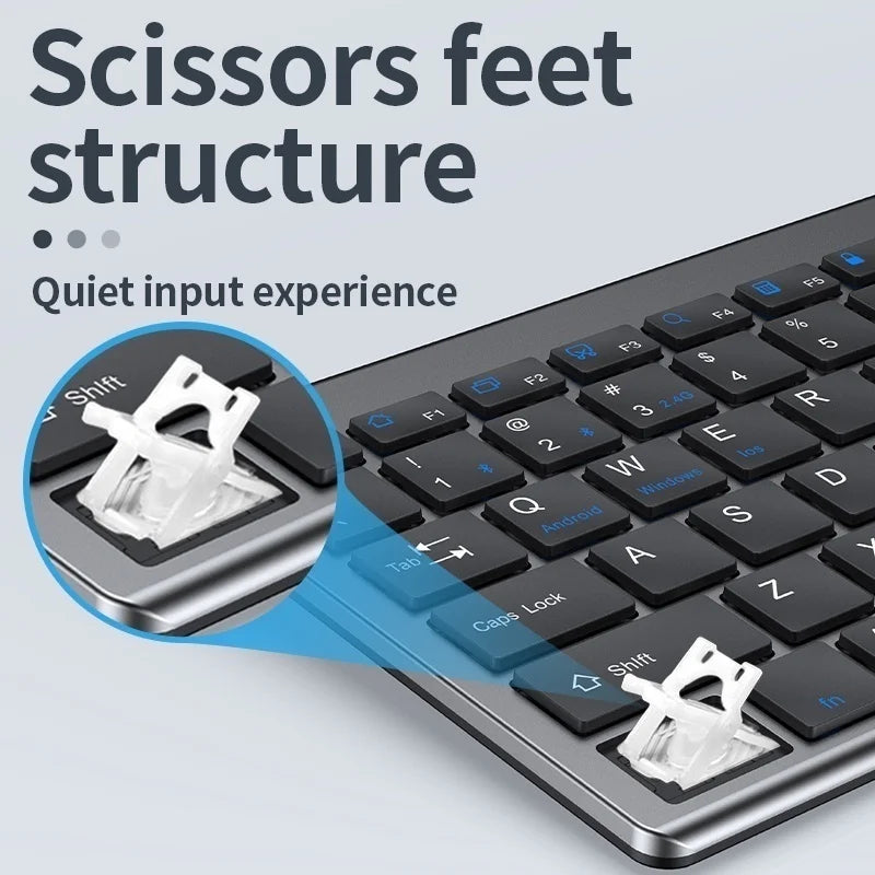 Slim Wireless Keyboard Mouse Set – Multi-Device Bluetooth, USB Receiver