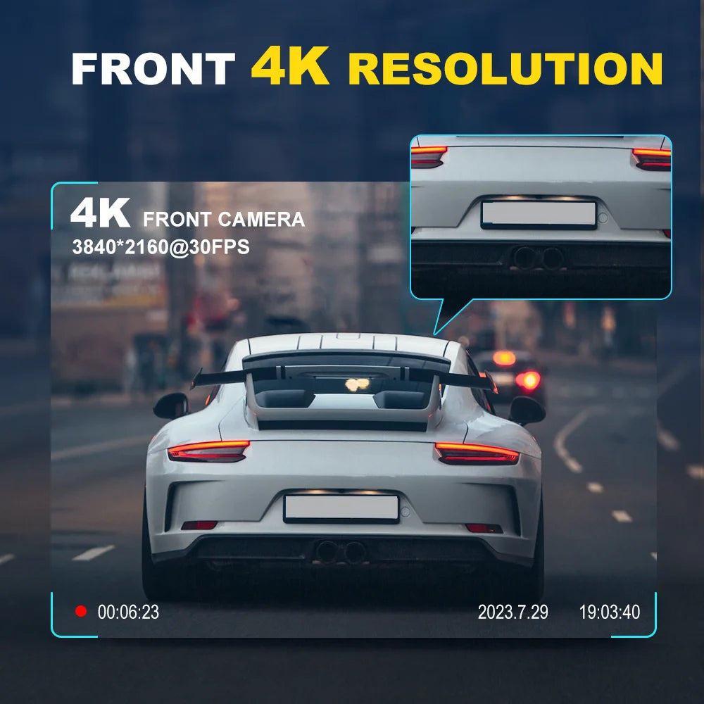etymoofox 4K Mini Dash Cam – Ultra HD WiFi Car DVR with Night Vision & Parking Monitor