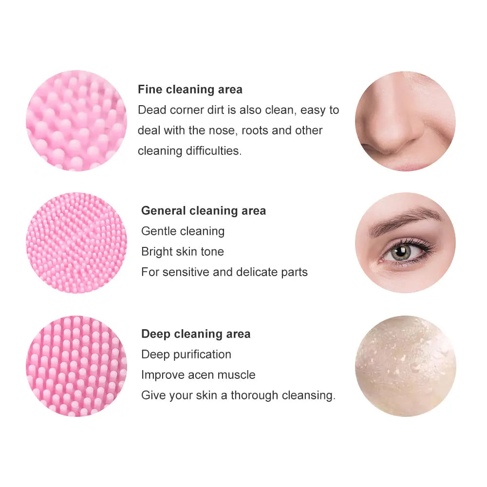 Rechargeable Silicone Facial Cleansing Brush – Gentle Exfoliation & Deep Clean Skincare Tool