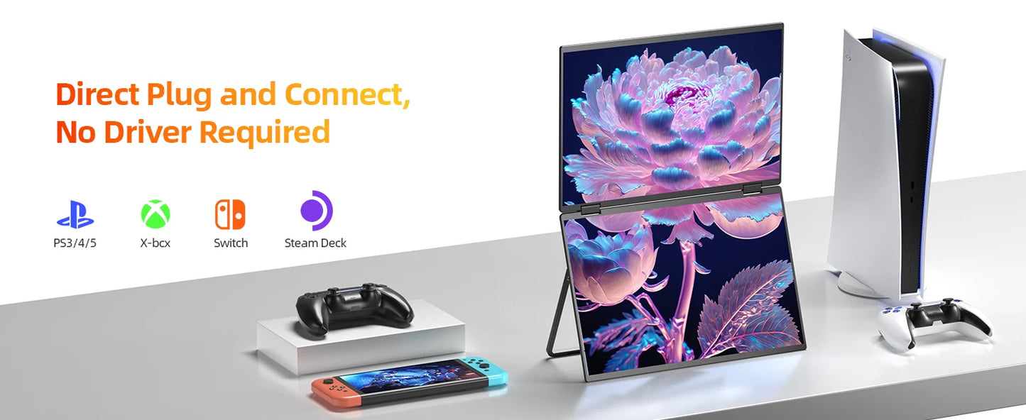 SIBOLAN 16 Inch Dual Screen Laptop Extender | 2.5K 1600P IPS | USB-C HDMI Portable Monitor