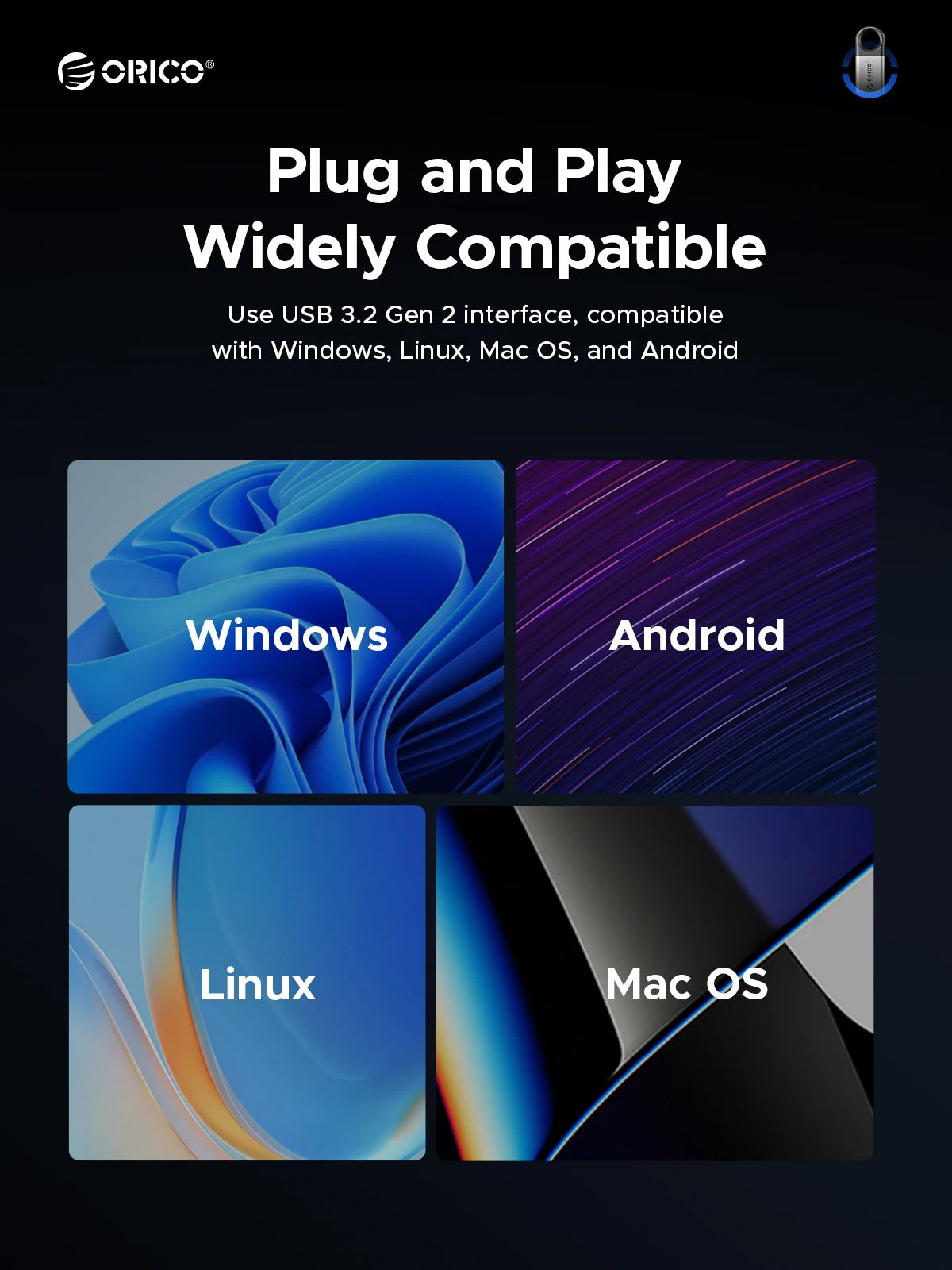 ORICO C10 / C5 USB 3.2 Portable SSD – 10Gbps High-Speed External Drive for Laptop & Desktop