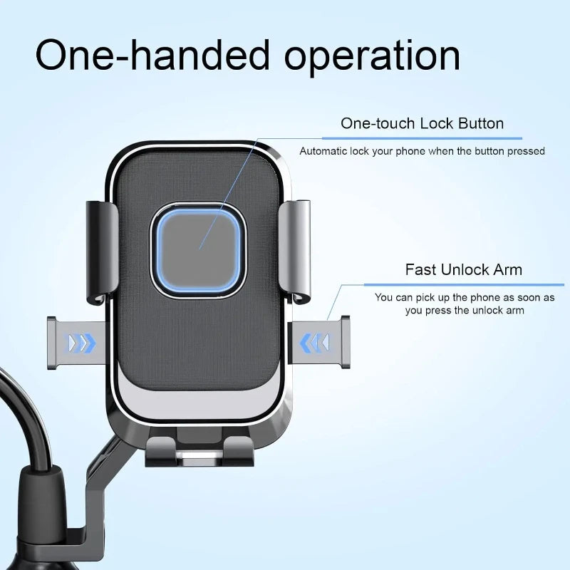 Universal Gravity Phone Holder for Car – One-Hand Auto-Lock Design