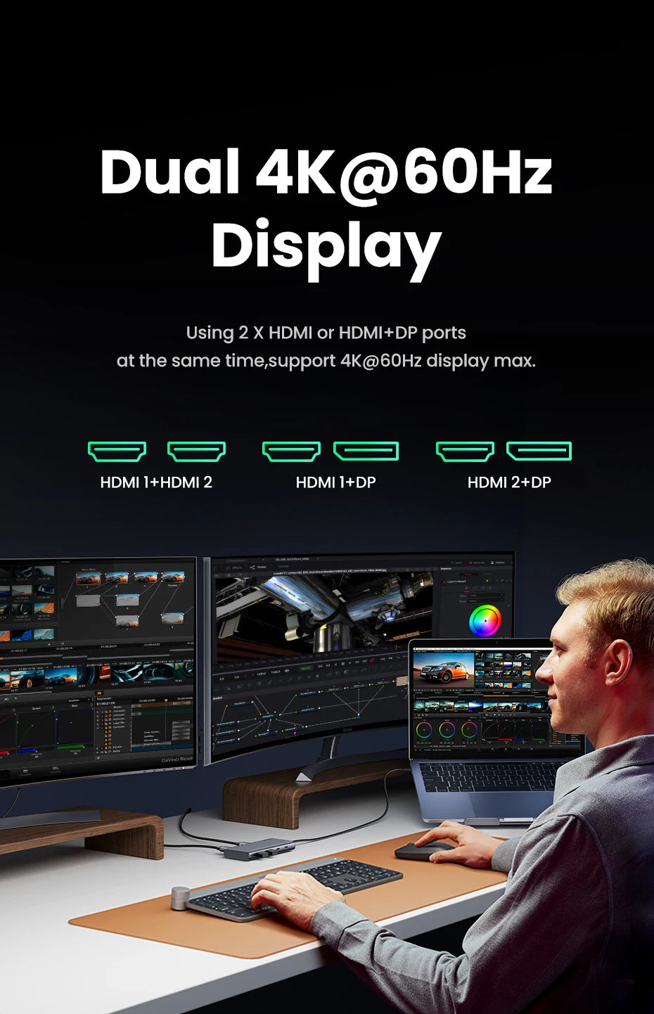 8-in-1 USB-C Docking Station – Triple 4K Display, 100W PD, 10Gbps Hub