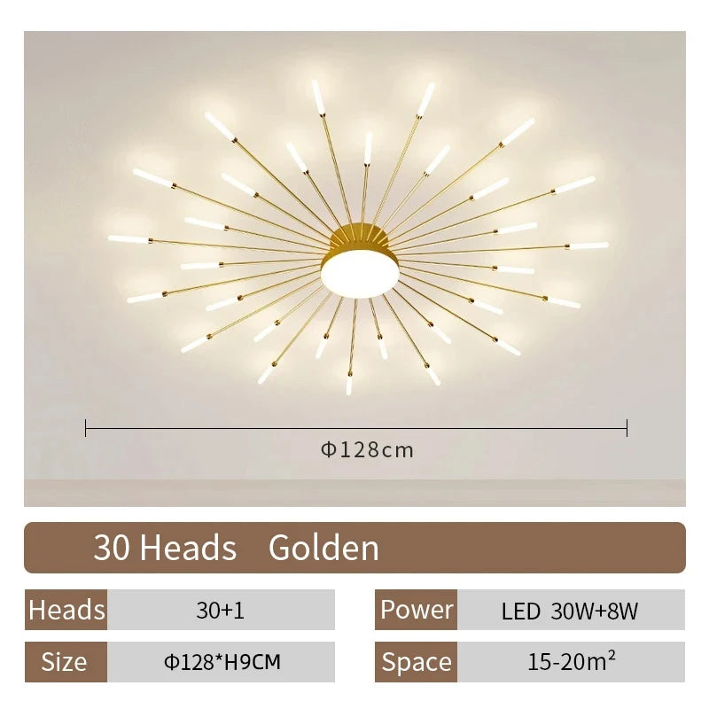 AuroraRealm Modern Black LED Ceiling Light | Large Diameter, Remote Control