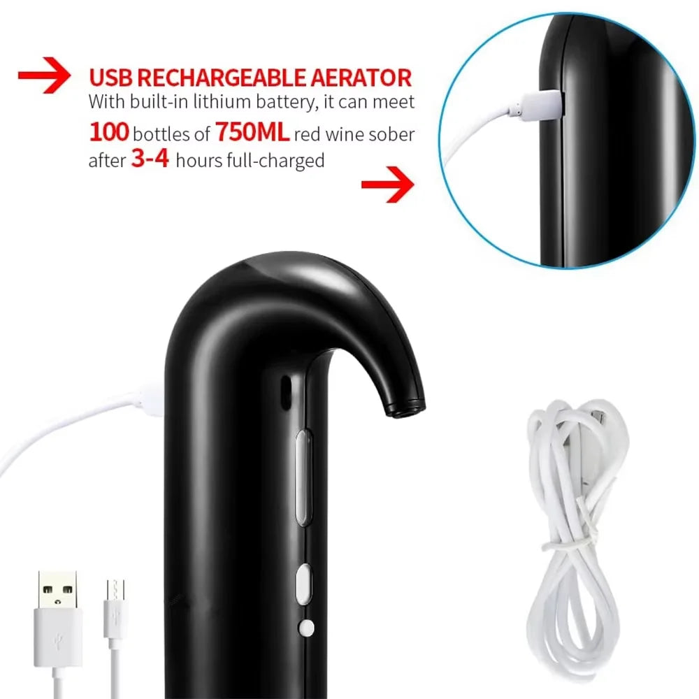 Electric Wine Aerator – Instant Wine Decanter with ABS & Silicone Design