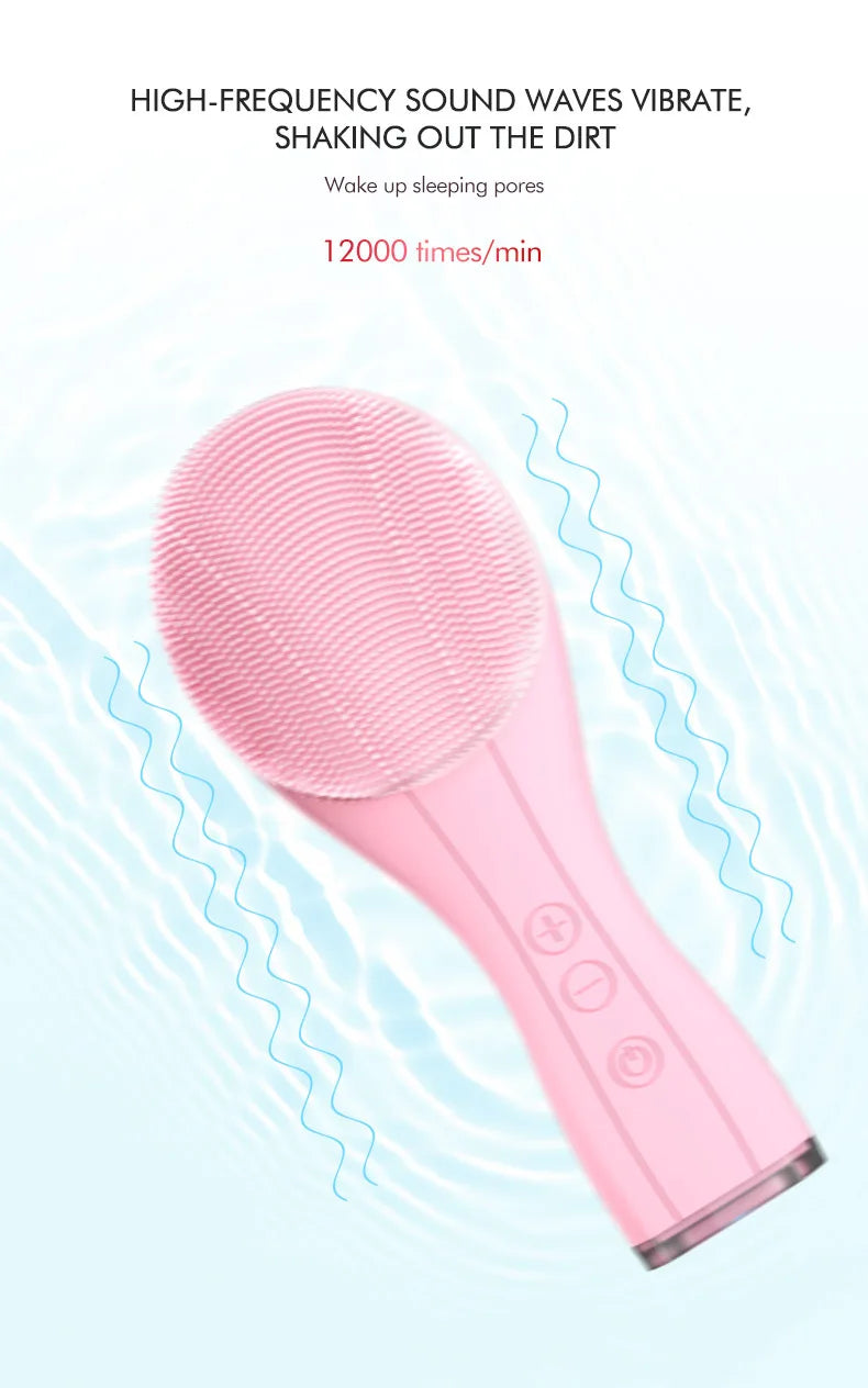 Windaily Rechargeable Silicone Facial Cleansing Brush – IPX7 Waterproof Deep Clean Vibration Tool