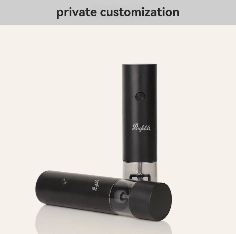 Electric Salt & Pepper Grinder – USB Rechargeable Automatic Spice Mill with Adjustable Grind
