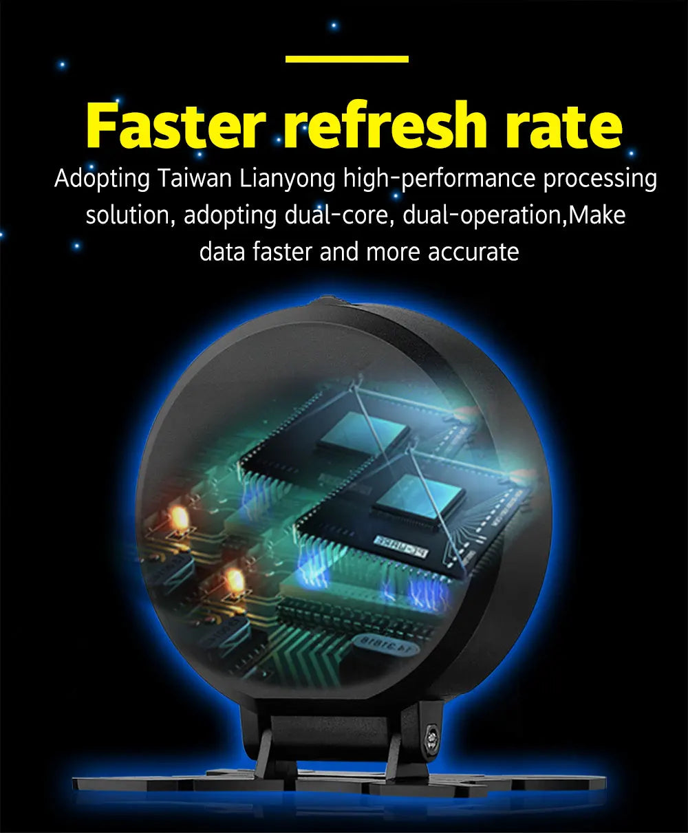 P15 OBD Smart Head-Up Display – Digital Speedometer, RPM, Water & Oil Temperature, Turbo Pressure, OBD2 Multi-Function HUD