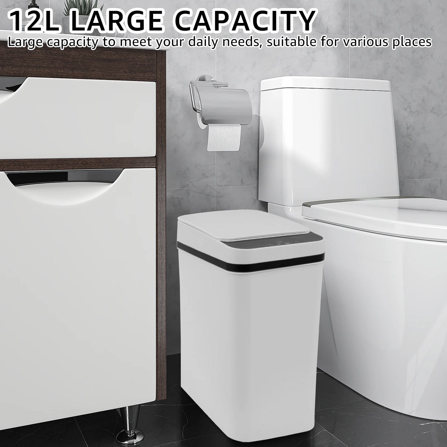 Willstar Automatic Sensor Trash Can – 12L Touch-Free Waste Bin (Battery Powered)