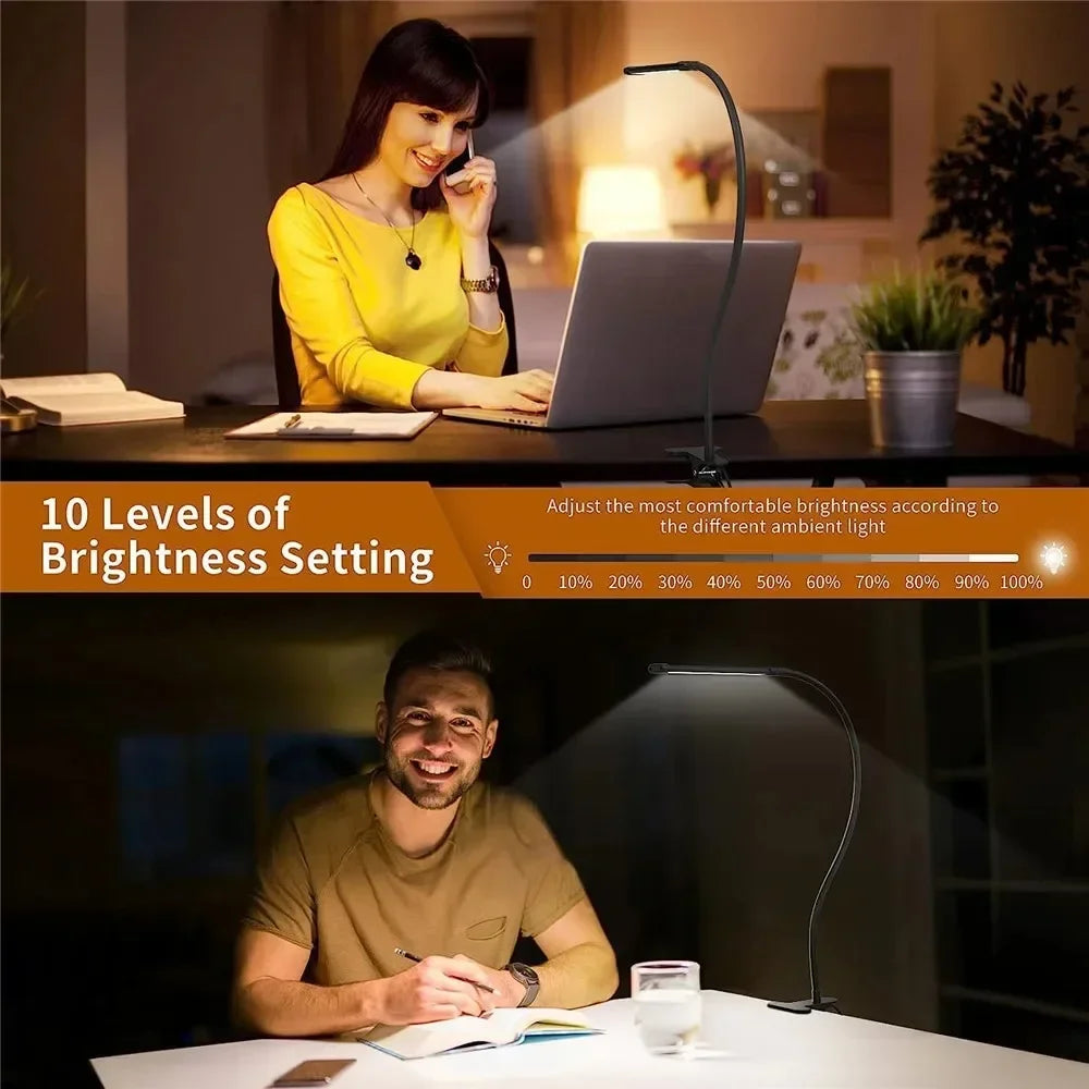 ALTCHIHYQ Double-Head LED Desk Lamp | 80cm Wide, Remote Control, 5-Level Dimming