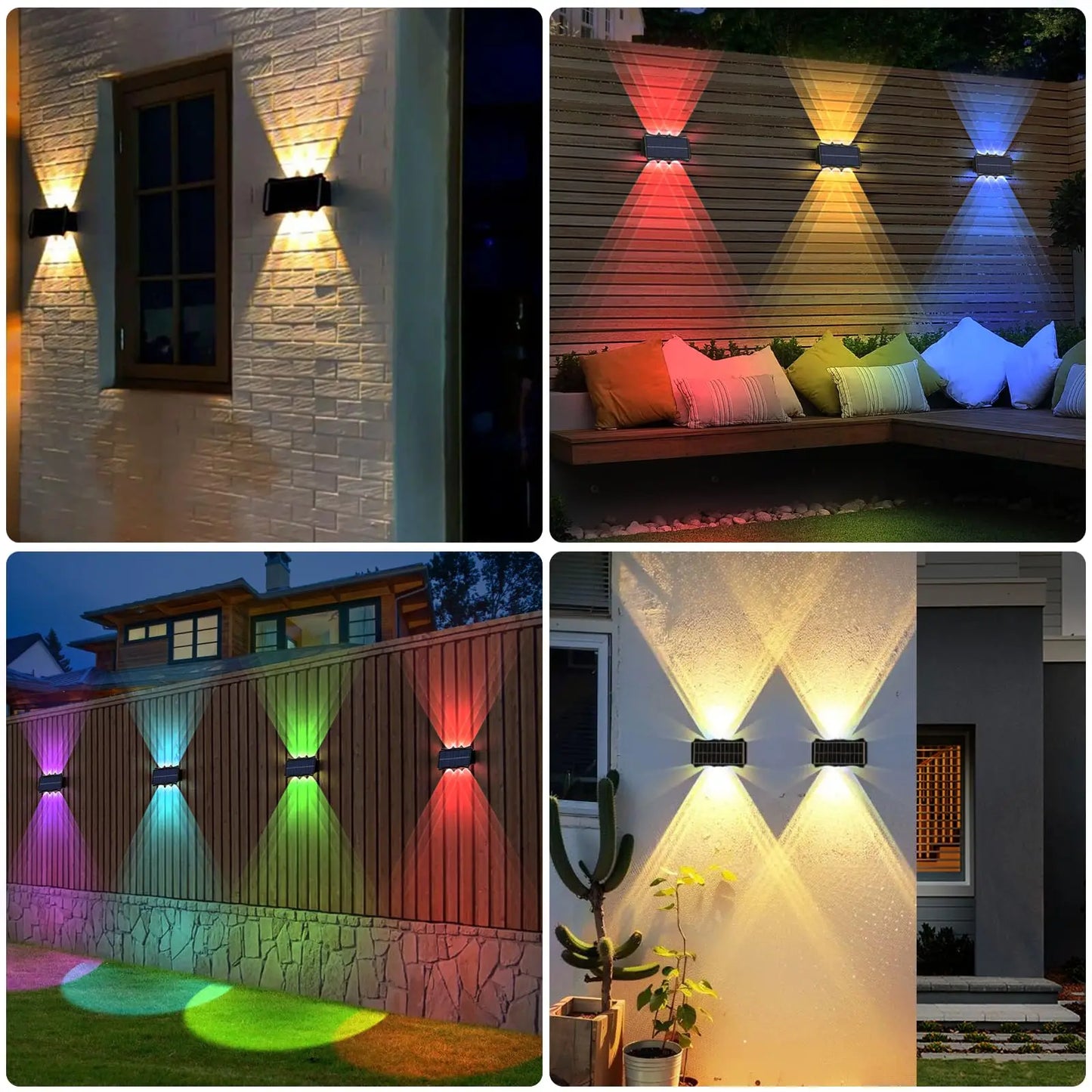 CHENBEN Solar LED Wall Light | IP65 Waterproof Outdoor Wall Lamp, Warm/RGB