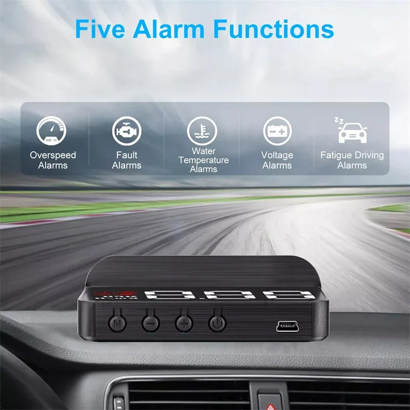 OBD2 Car Head-Up Display – 3.5″ LED HUD Speedometer with Multi-Data Display & 5 Safety Alarms (Post-2008 Vehicles)
