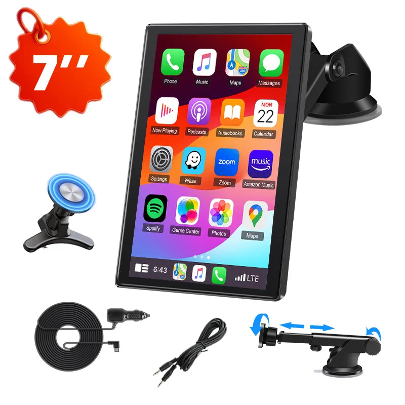 Jansite Smart Car Monitor with Wireless CarPlay & Android Auto – 7–9 Inch