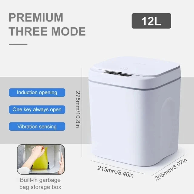 12L/14L/16L/20L/24L Touchless Smart Trash Can – Waterproof Sensor Waste Bin for Home Recycling