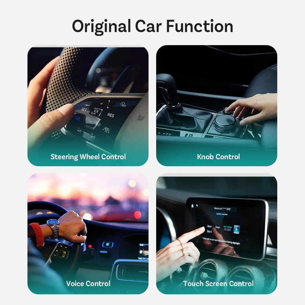 OTTOCAST Mini Slim Wireless CarPlay & Android Auto Adapter – Plug & Play BT 5.0, Linux System (For Wired CarPlay Cars Only)