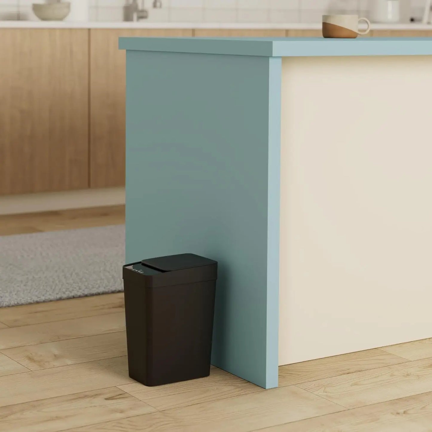 Hands-Free Induction Trash Bin – Rectangular Standing Waste Can for Home & Office