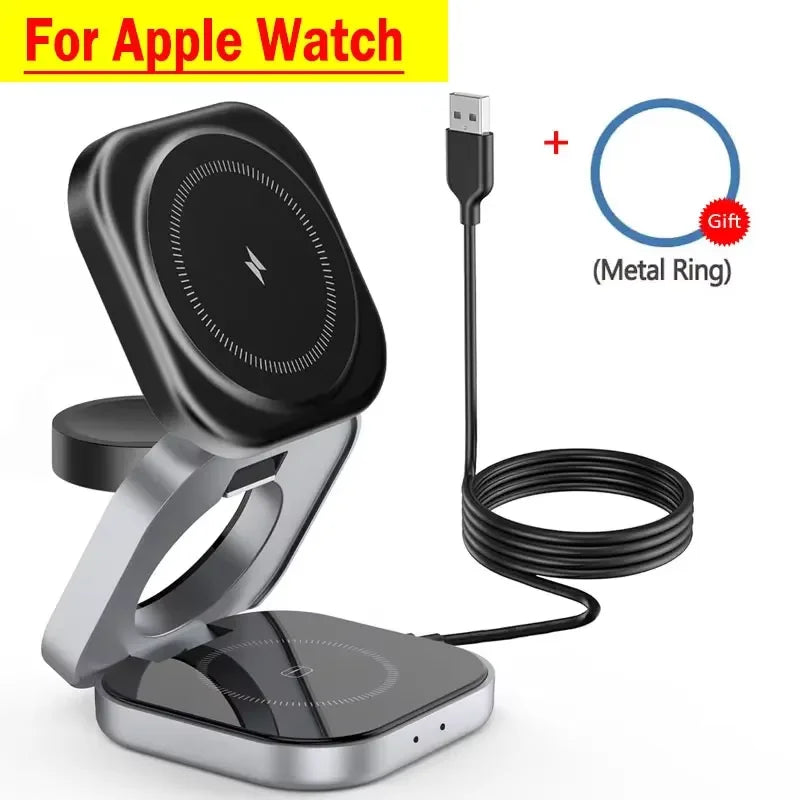 30W Magnetic Wireless Charger Stand – iPhone, Apple Watch & AirPods