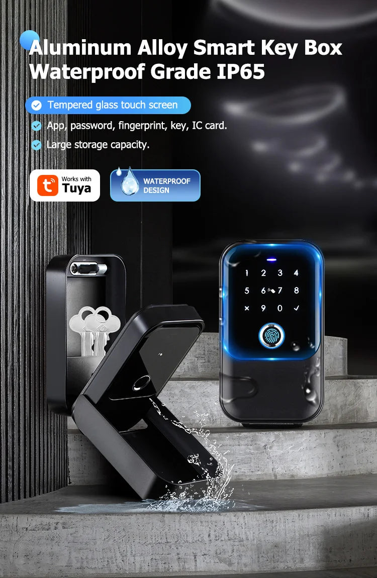K5 Smart Key Lock Box – Fingerprint, Keypad & App Unlock (IP66, Tuya/TTLock)