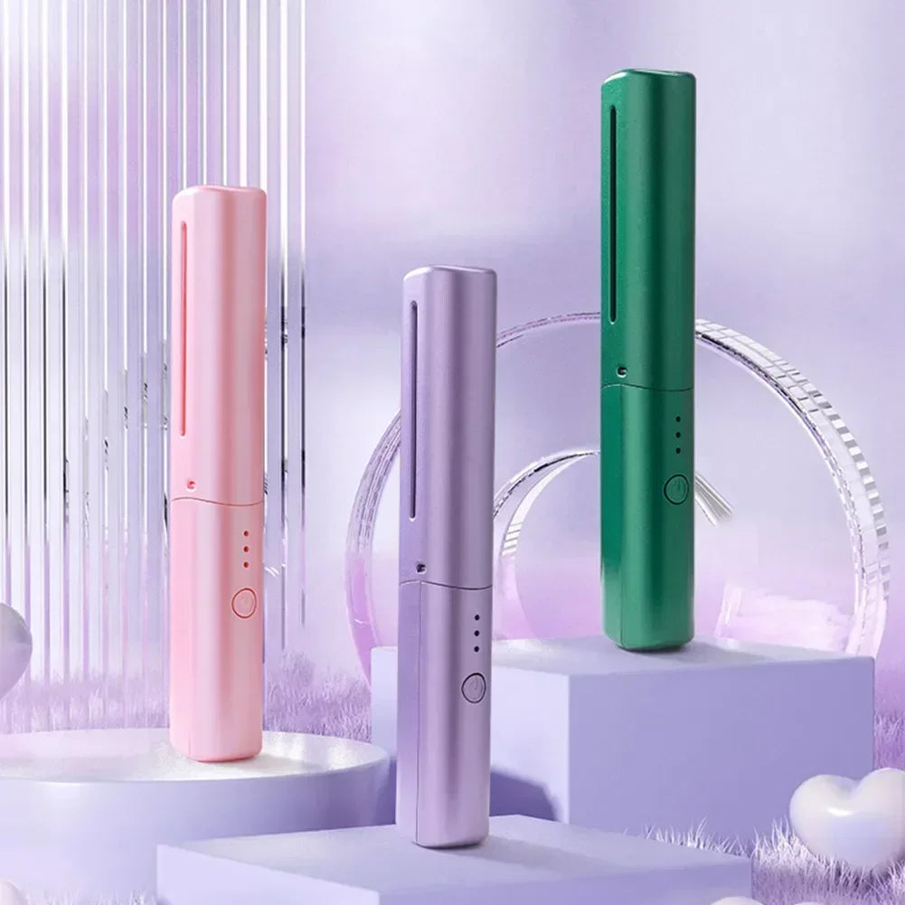 2-in-1 Mini Cordless Hair Straightener Comb – USB Rechargeable Portable Styling Tool
