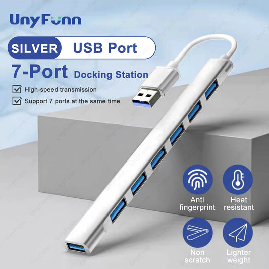 7-in-1 USB-C Card Reader Hub – USB 3.0 Multi-Port Reader (25cm Cable)