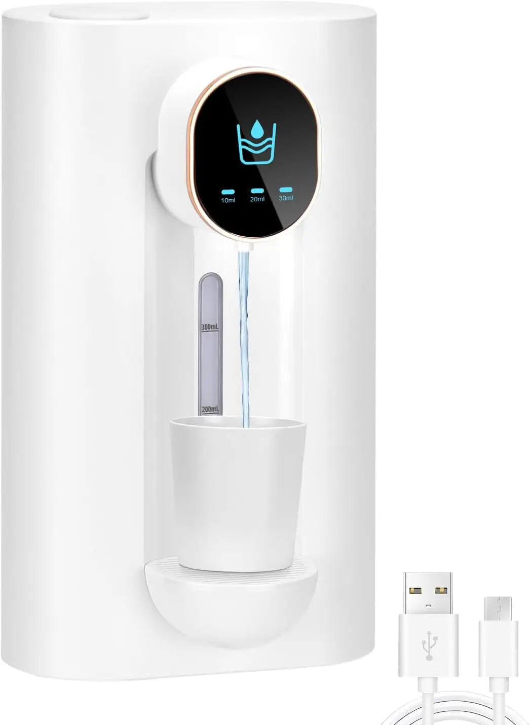 HoldPeak Automatic Mouthwash Dispenser – Rechargeable Wall-Mounted with Dual Magnetic Cups