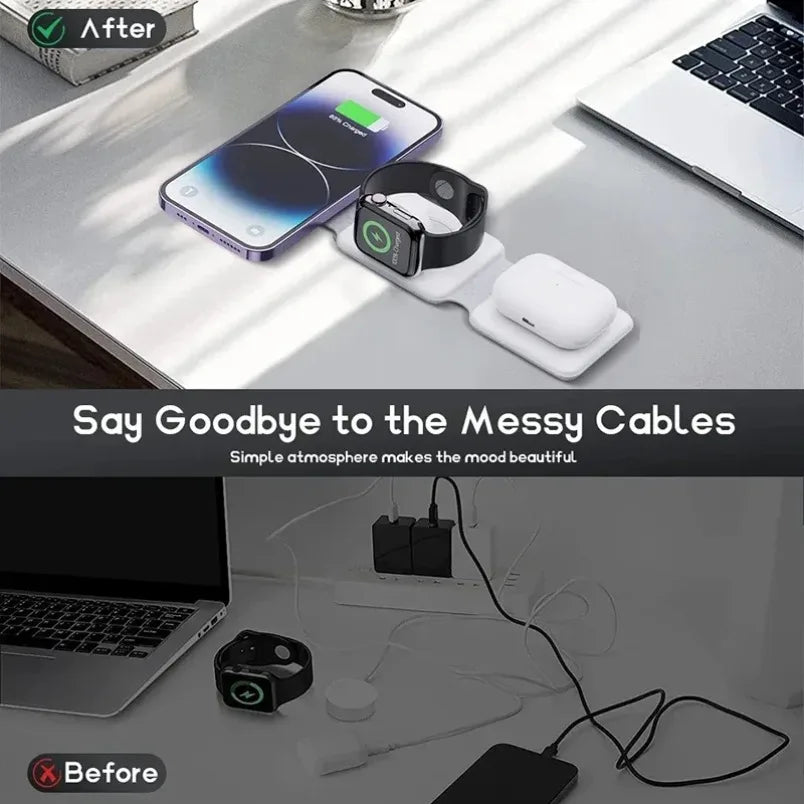 3 in 1 Phone Charge Dock Desktop Wireless Charger for Iphone