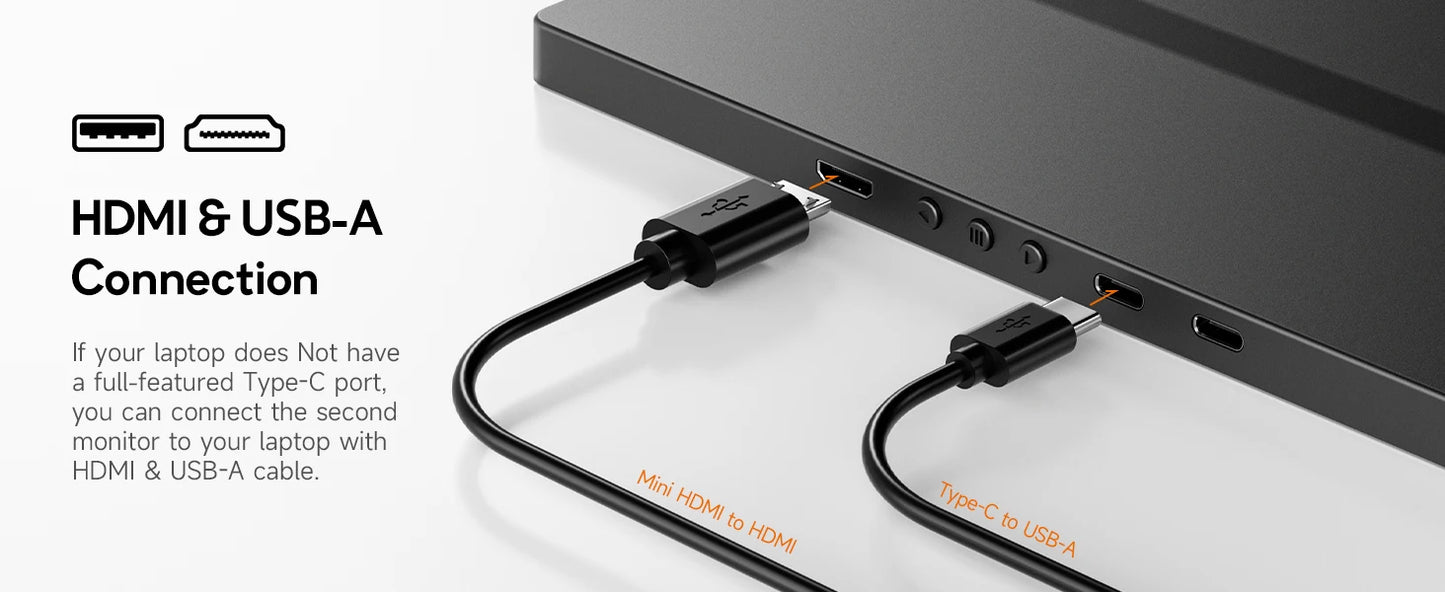 Dopesplay 14″ Dual Screen Laptop Extender | 1200P IPS 16:10 | USB-C Plug & Play | Portable Monitor